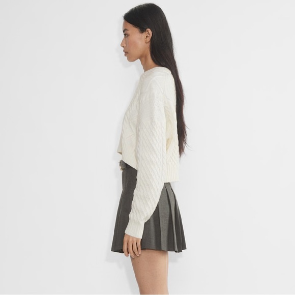 Aritzia Peggy Cropped Sweater in Whisper White - Picture 3 of 5